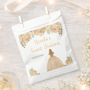 Blonde Haar Prinzessin Peach Floral Sweet Sixteen Geschenktütchen