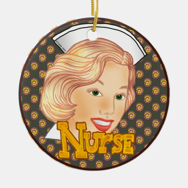 Blonde-Haarschwester Keramik Ornament (Vorne)