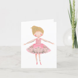 Blonde Hair Ballerina Blank Dankeskarte