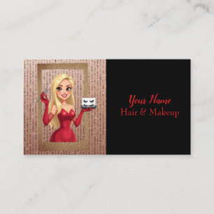 Blonde Hair Elegante Dame und Gold Beauty Visitenkarte