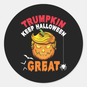 Blonde Hair Trump Pumpkin Trumpkin Behielt Hallowe Runder Aufkleber