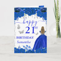 Blonde Haired Princess Royal Blue Dress Birthday