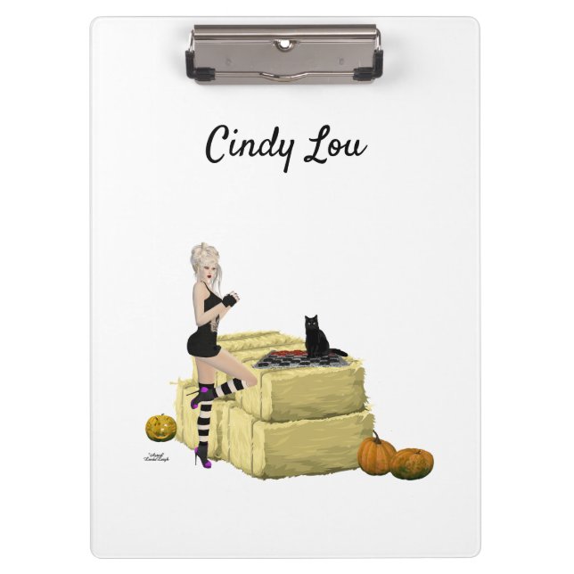 Blonde Halloween Button Up Girl Clipboard Klemmbrett (Vorderseite)