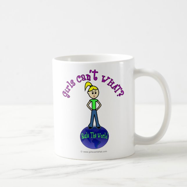 Blonde Herrschaft in der Welt Kaffeetasse (Rechts)