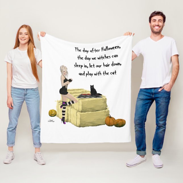 Blonde Hexe Button Up Girl Fleece Blanket (Beispiel)