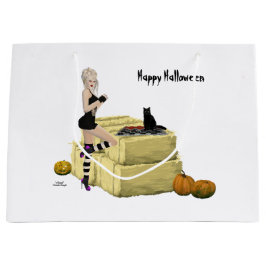 Blonde Hexe Button Up Girl Geschenktasche Große Geschenktüte