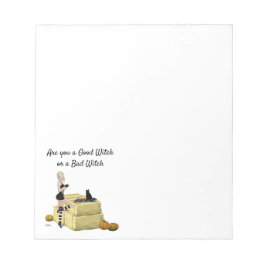 Blonde Hexe Button Up Girl Halloween Notepad Notizblock