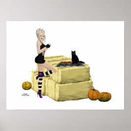 Blonde Hexe Button Up Girl Poster