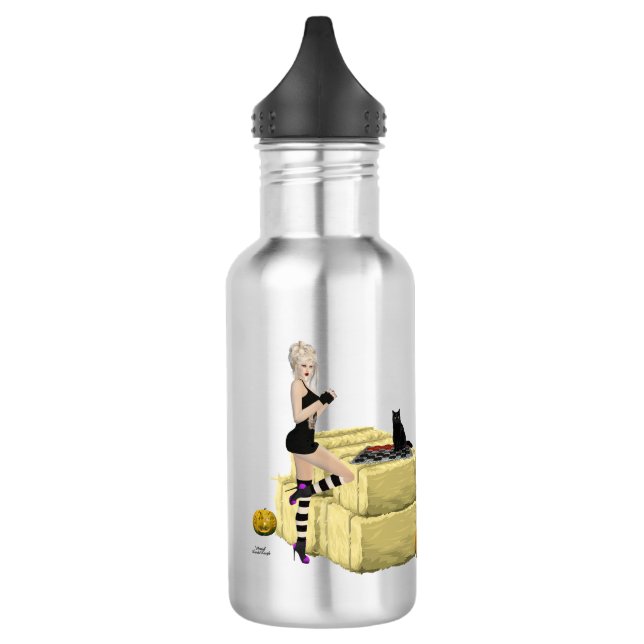 Blonde Hexe Button Up Girl Wasserflasche (Links)