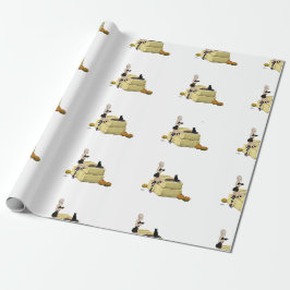 Blonde Hexe Button Up Girl Wrapping Paper Geschenkpapier