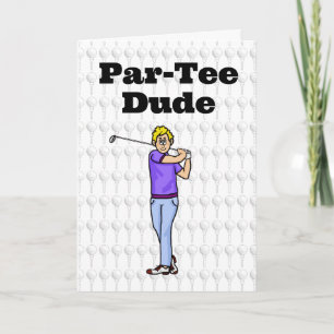 Blonde Homme Golfer Carte de voeux