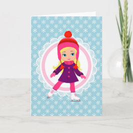 Blonde Ice Skater - Winter Sports Skaten Karte