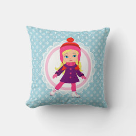 Blonde Ice Skater - Winter Sports Skaten Kissen