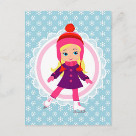 Blonde Ice Skater - Winter Sports Skaten Postkarte
