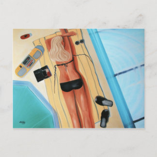 Blonde in Black Postkarte