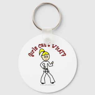 Blonde Karate Girl Schlüsselanhänger