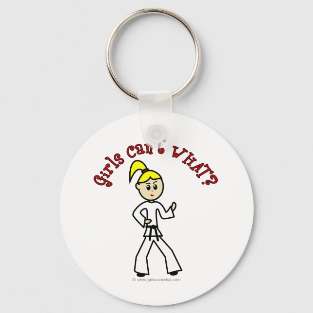 Blonde Karate Girl Schlüsselanhänger (Vorderseite)