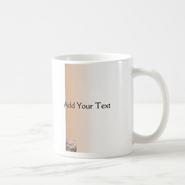Blonde Katze mit Topaz-Augen auf Zimt-Tasse Kaffeetasse (Rechts)