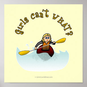 Blonde Kayaker Poster