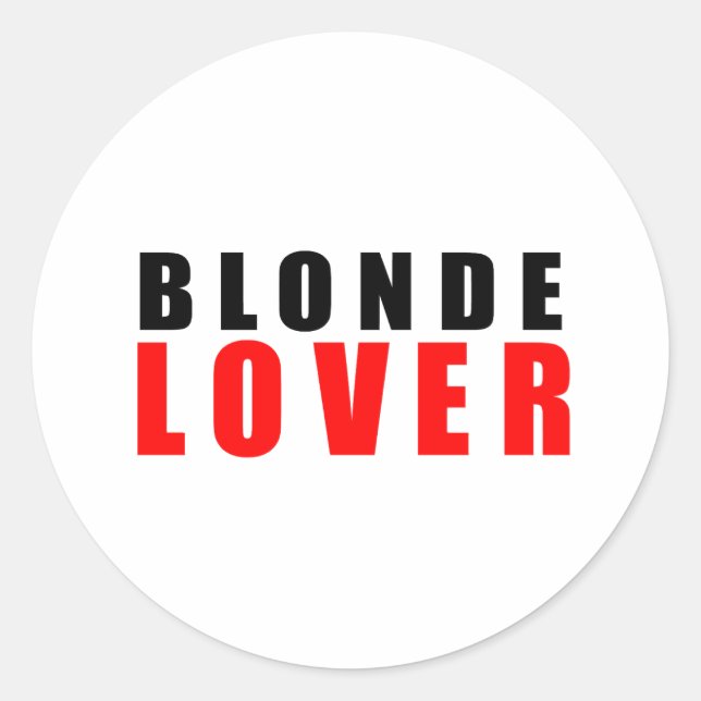 Blonde Liebhaber Runder Aufkleber (Vorderseite)