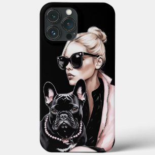 Blonde-Mädchen in Sonnenbrille schwarzer französis Case-Mate iPhone Hülle