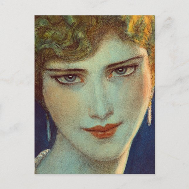 Blonde Mädchen mit Ohrringen Postkarte (Vorderseite)