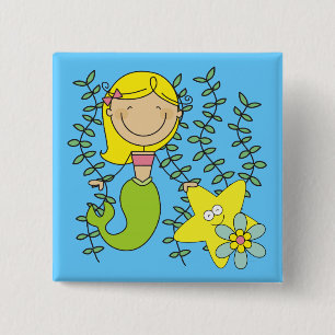 Blonde Meerjungfrau Button