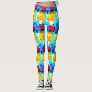 blonde Meermädchen mit Spiegel Leggings