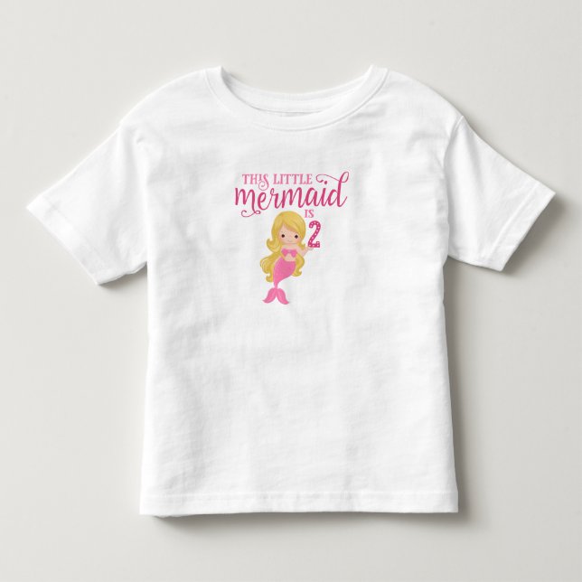 Blonde Mermaid 2. Geburtstag Kleinkind T-shirt (Vorderseite)
