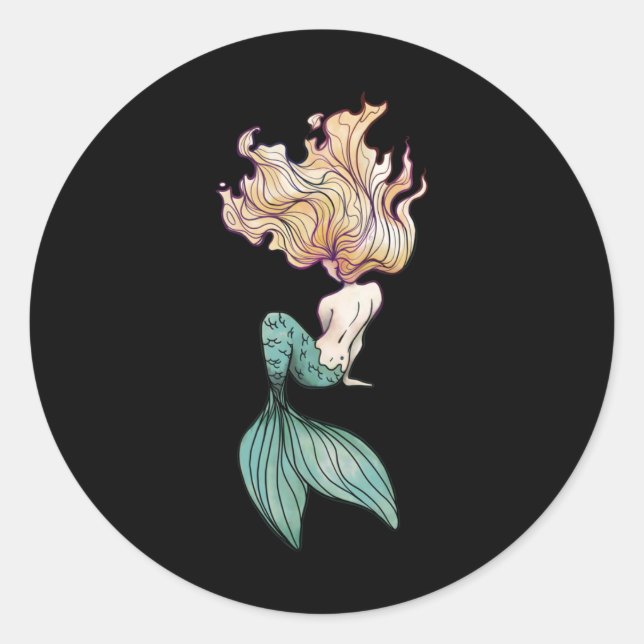 Blonde Mermaid Sticker (Vorderseite)