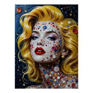 Blonde mit fetten Punkten Poster