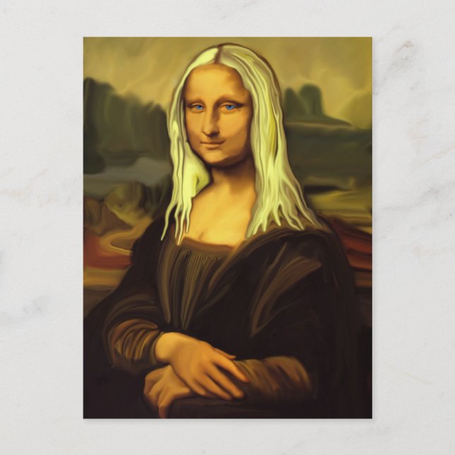Blonde Mona Lisa Postkarte (Vorderseite)