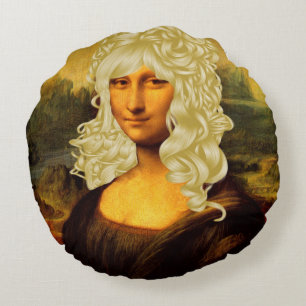 Blonde Mona Lisa Rundes Kissen