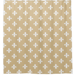 Blonde Neutral Fleur de Lys Duschvorhang