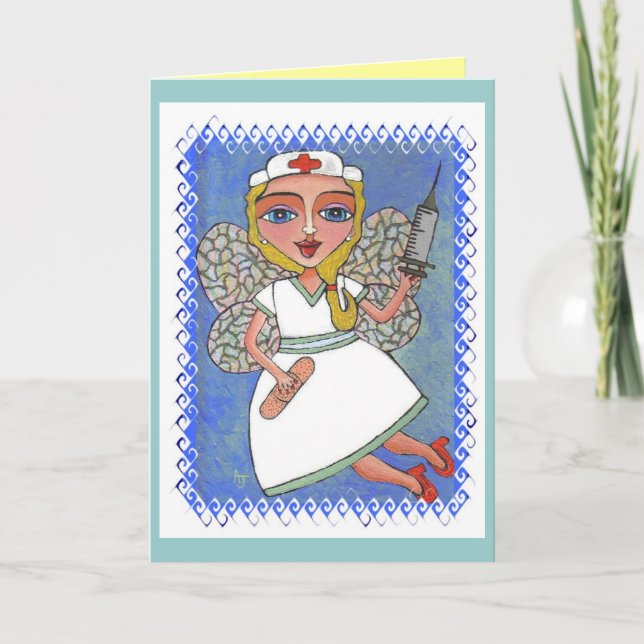 Blonde Nurse Fairy - RN LPN Fee Card Karte (Vorderseite)