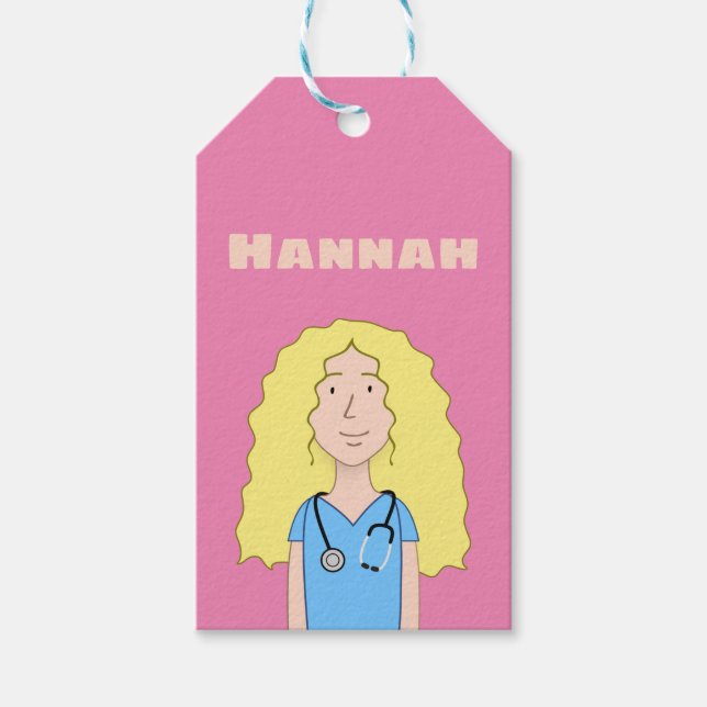 Blonde Nurse Geschenkanhänger (Vorderseite)