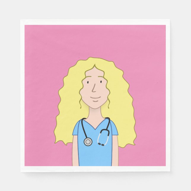 Blonde Nurse Serviette (Vorderseite)