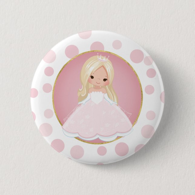 Blonde Pink Princess Button (Vorderseite)