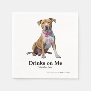 Blonde Pitbull Mix Cocktail Napkin Serviette