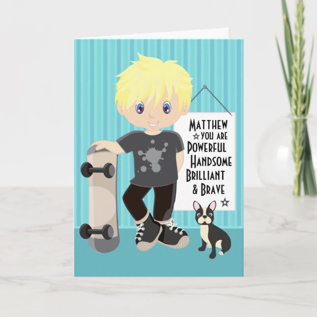 Blonde Power & Brave Boy Card Karte (Vorderseite)