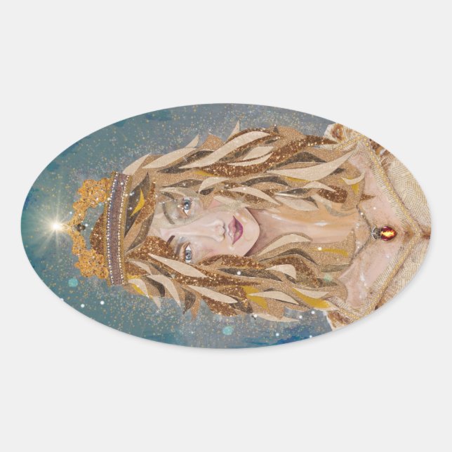 Blonde Princess Aurelie von Susan M. Epperly Ovaler Aufkleber (Vorderseite)