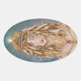Blonde Princess Aurelie von Susan M. Epperly Ovaler Aufkleber