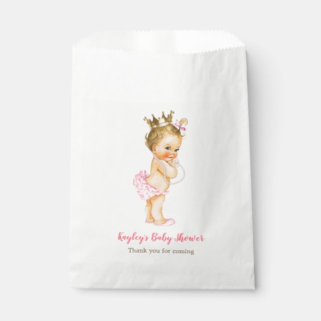 Blonde Princess Baby Dusche / Geburtstagsgärten Geschenktütchen (Vorderseite)
