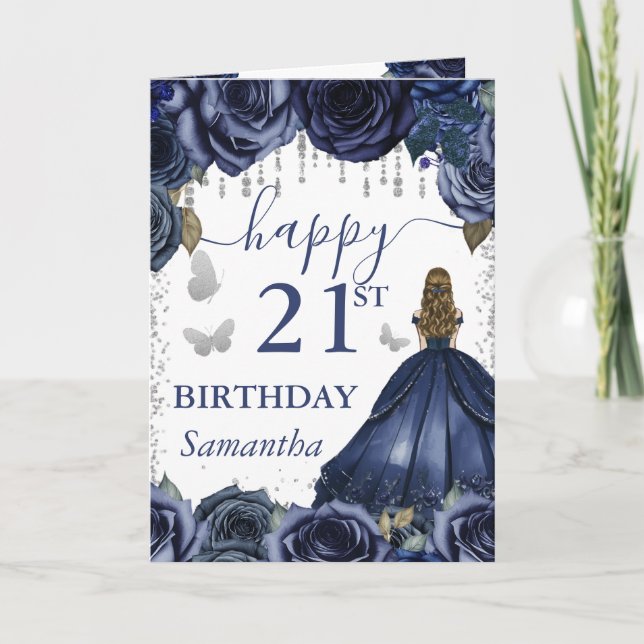 Blonde Princess Birthday Karte (Vorderseite)