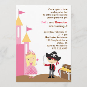 Blonde Princesse et Pirate Invitation