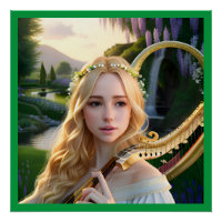Blonde Schöne Maus spielen Harfe