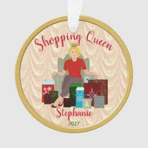Blonde Shopping Reine Ornement acrylique