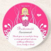 Blonde Side Part Bridesmaid Wedding Gown Untersetz
