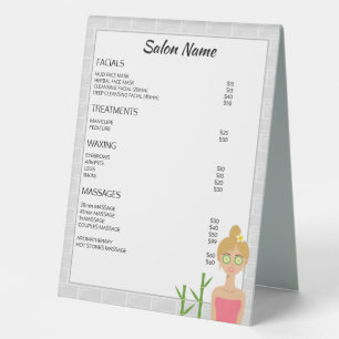 Blonde-Spa-Frau-Illustration - Benutzerdefiniertes Tischaufsteller