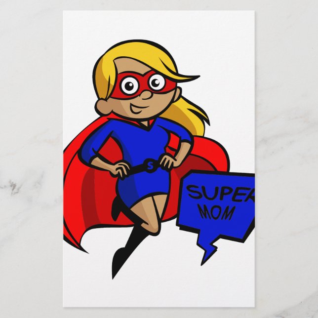 blonde Supermutter Briefpapier (Vorderseite)